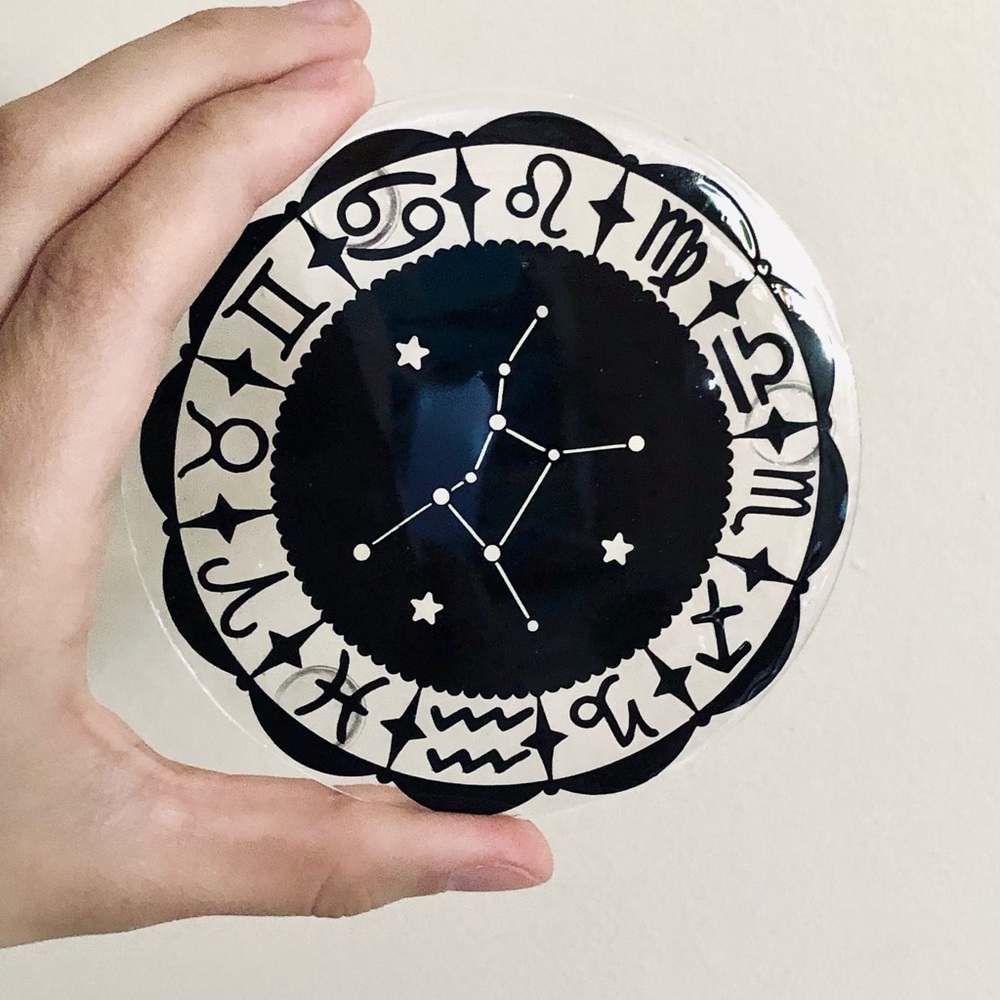 ❌️SOLD❌️✨Handmade✨♍️ Virgo Zodiac Sign Coasters Set of 4 - Picture 8 of 8